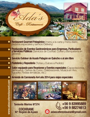 Ada's Cafe Restaurant en Cochrane, Aysen